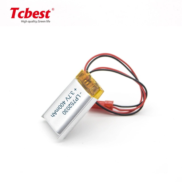 Tcbest Rechargeable Lithium Polymer Li-ion Battery Lp 752030 3.7V 400mAh Cells for GPS Device