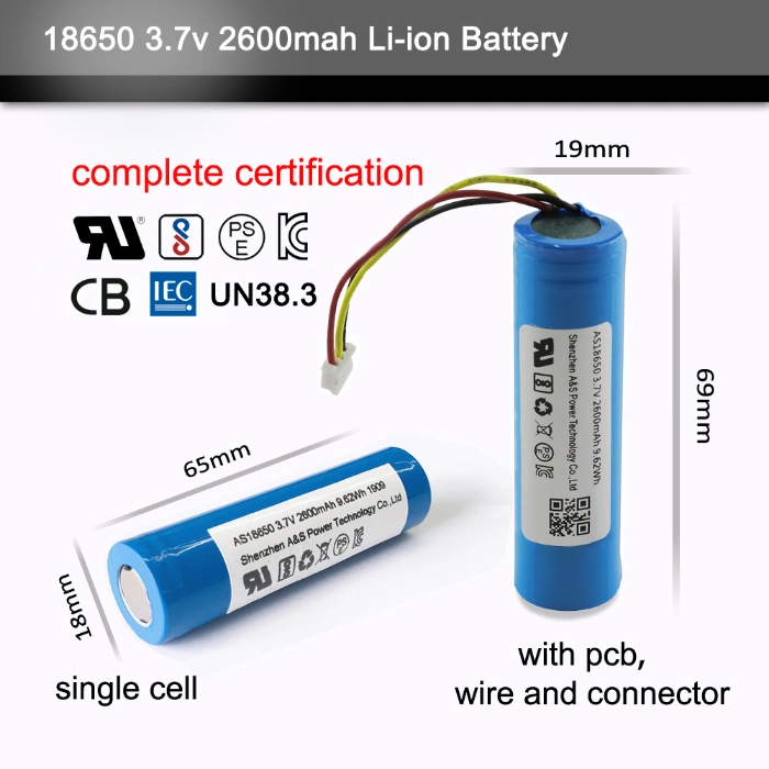 Rechargeable Lithium Ion Battery 18650 Li-ion Battery Cell 2000mAh 2200mAh 2400mAh 2600mAh for Microphone Speaker