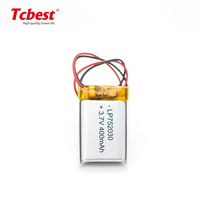 Tcbest Rechargeable Lithium Polymer Li-ion Battery Lp 752030 3.7V 400mAh Cells for GPS Device