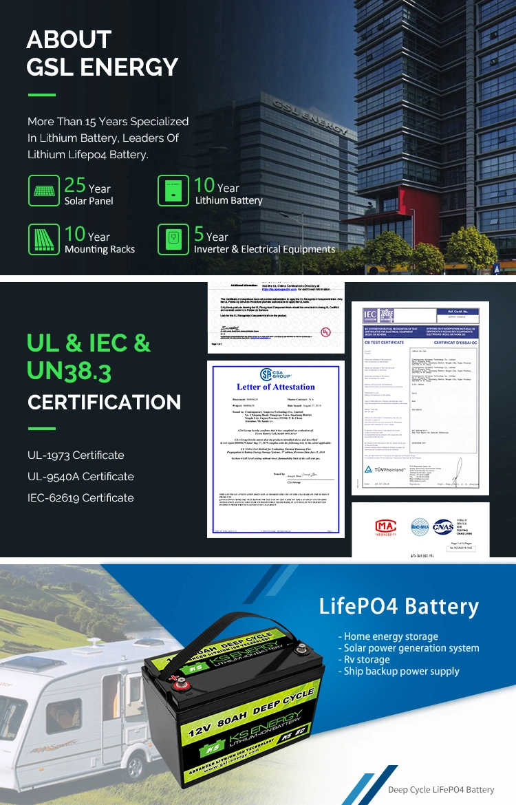 Rechargeable LiFePO4 12V 80ah 100ah 120ah 200ah 300ah Lithium Li Ion Battery Pack &gt;3000 Cycles for Solar/UPS/Motorhome/EV